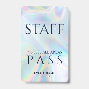 Event Staff Holographic All Access Pass Employee Badge