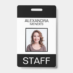 Event Staff Modern Name Badge Custom Logo