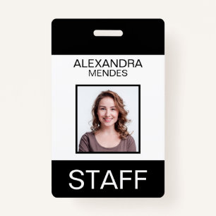 Event Staff Modern Name Badge Custom Logo