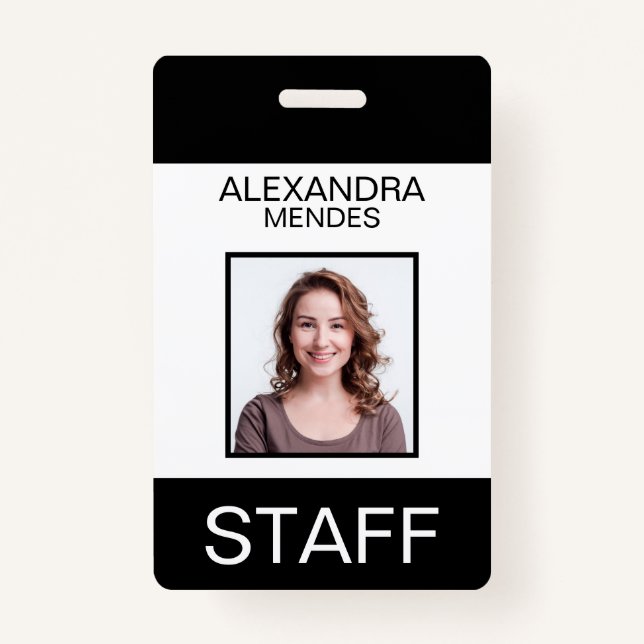 Event Staff Modern Name Badge Custom Logo (Front)