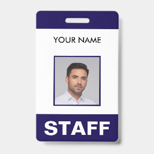 Event Staff Modern Name Badge Custom Logo