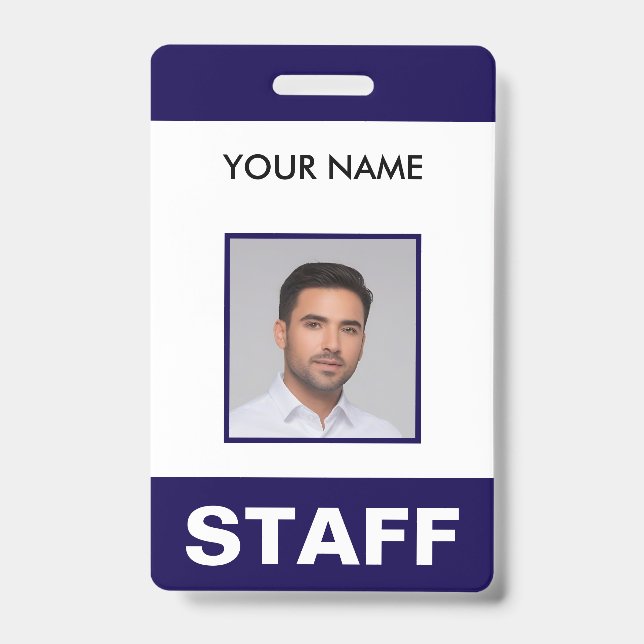 Event Staff Modern Name Badge Custom Logo (Front)