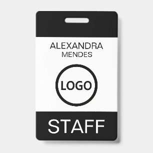 Event Staff Modern Name Badge Custom Logo