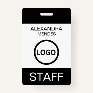 Event Staff Modern Name Badge Custom Logo