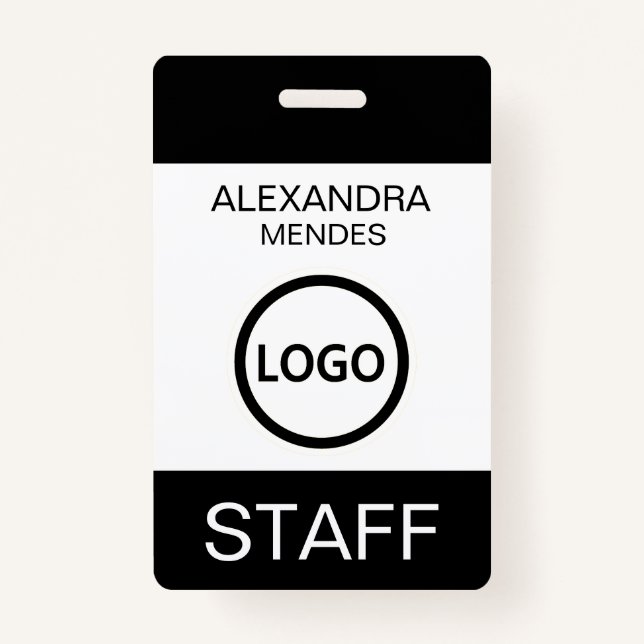 Event Staff Modern Name Badge Custom Logo (Front)