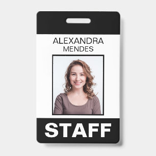 Event Staff Modern Name Badge Custom Logo