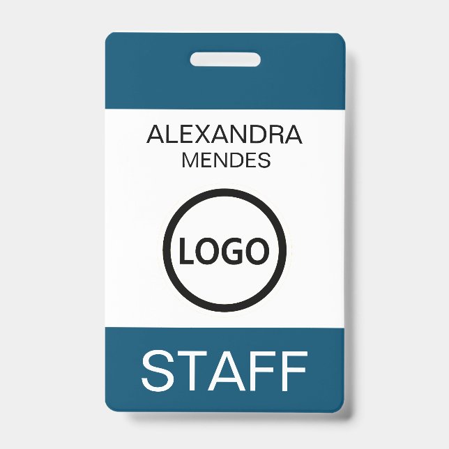 Event Staff Modern Name Badge Custom Logo (Front)