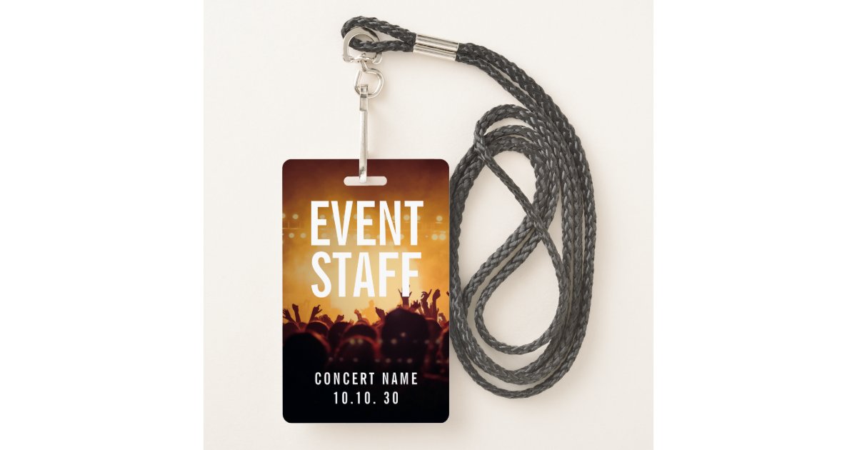 Event Staff Photo Custom Name Concert Badge | Zazzle.ca