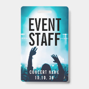 Event Staff Photo Custom Name Concert Badge