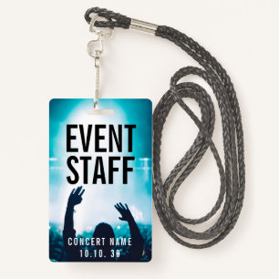 Event Staff Photo Custom Name Concert Badge