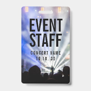 Event Staff Photo Custom Name Lights Concert Badge