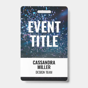 Event Title with Photo Background Backstage Pass Badge