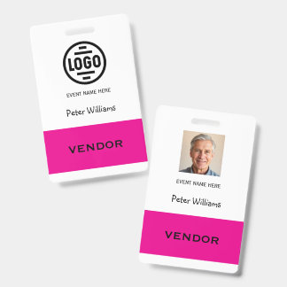 Event Vendor Photo ID Badge Pass
