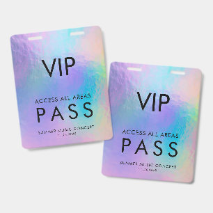 Event VIP All Access Pass Concert Holographic Badge