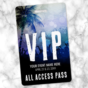 Event VIP Blue All Access Pass Badge