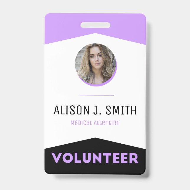 Event Volunteer Modern Badge (Front)