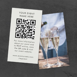 Event Website QR Code   Photo Modern Party RSVP Enclosure Card