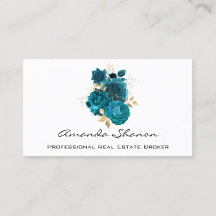 Event Wedding Planner Gold Roses White LogoQRCODE  Business Card