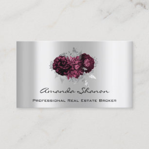 Event Wedding Planner Marsala Silver Logo QRCODE  Business Card