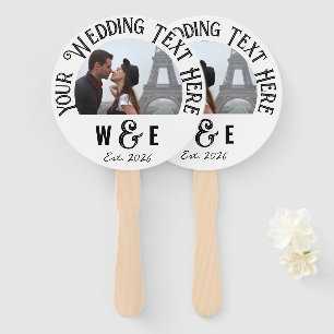 Éventail 10 x Fans de mariage Vintage texte personnalisé