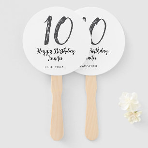 Éventail 10e anniversaire ajouter nom date année noire modè