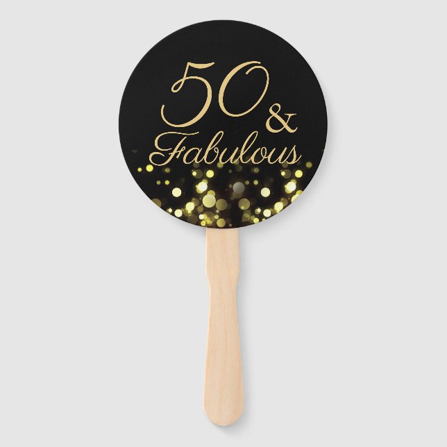Éventail 50 et Fabulous Black and Gold Birthday (Devant)