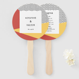 Éventail 80s Pop art Memphis style programme de mariage