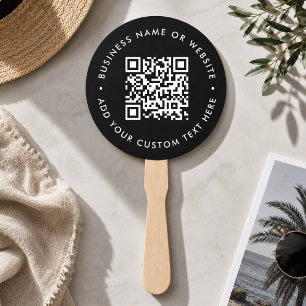 Éventail à main Code QR personnalisé Logo Noir P