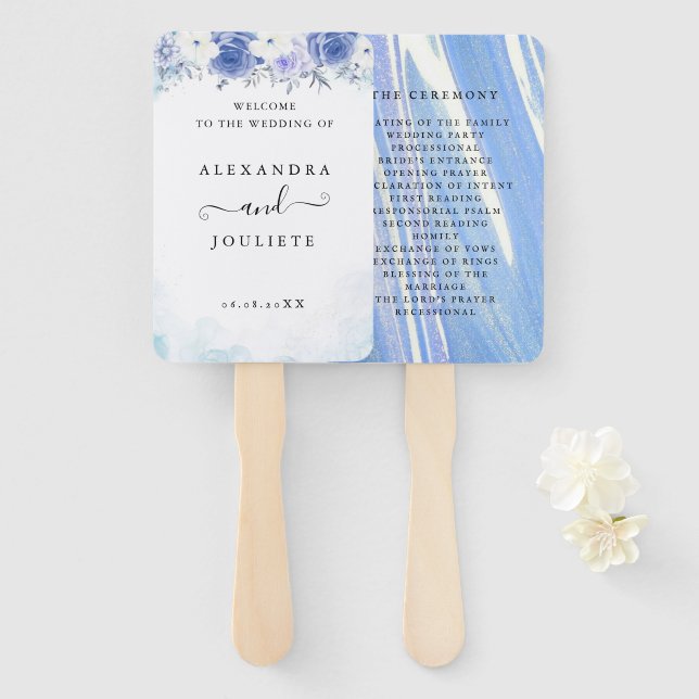 Éventail Accueil mariage (Devant et derrière)