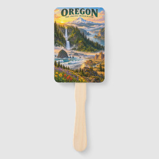 Éventail Affiche de voyage du merveilleux pays de l'Oregon