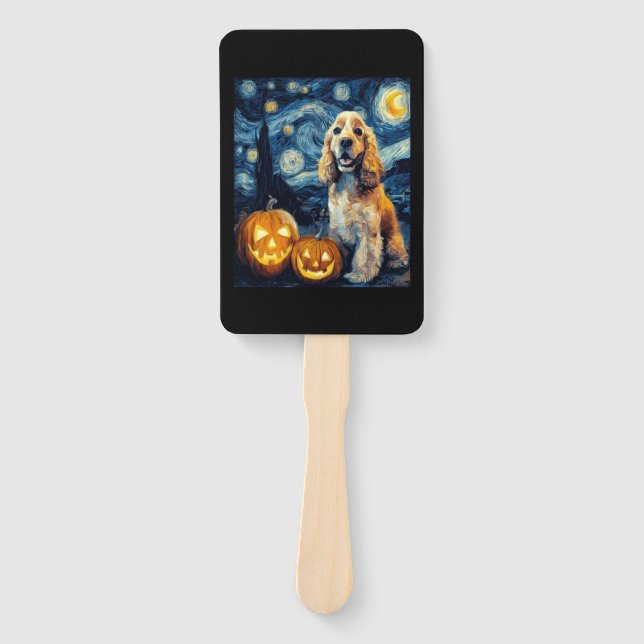 Éventail American Cocker Spaniel Cute Dog Halloween Jack O  (Devant)