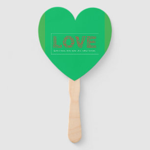 Éventail "Amour romantique Texte Coeur Ventilateur à main -