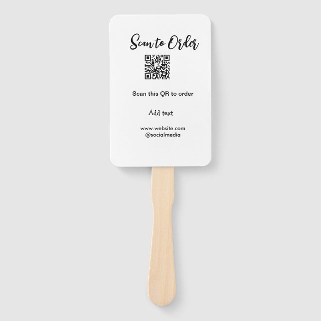 Éventail Analyser pour commander analyser le code QR ajoute (Devant)