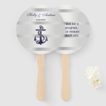 Ancre Bleue marine Nautique Argent Wt BG Mariage