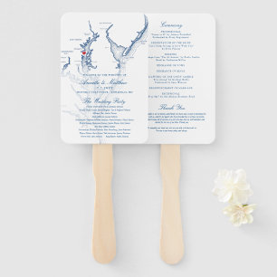 Éventail Annapolis Chesapeake Bay Wedding Program Élégant