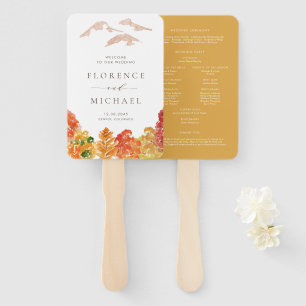 Éventail Aquarelle Automne Mariage de automne des bois