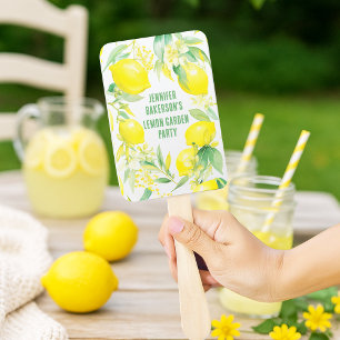 Éventail Aquarelle Citron Motif fête d'anniversaire