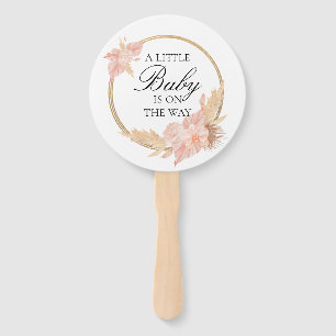 Éventail Aquarelle Floral Boho Rose Baby shower Ventilateur