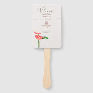 Éventail Aquarelle florale Mariage Laceleaf tropical