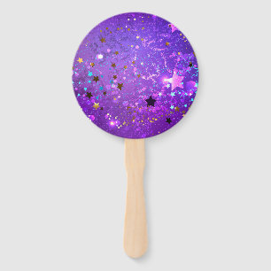Éventail Arrière - plan de feuille violet avec étoiles