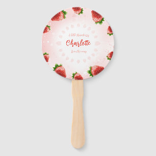 Éventail Baby shower aux fraises