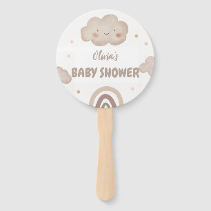 Éventail Baby shower d'aquarelle beige