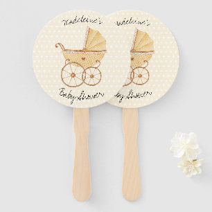 Éventail Baby shower de poussette rustique Aquarelle