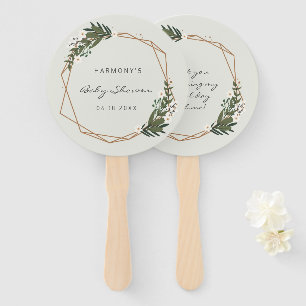 Éventail Baby shower géométrique Boho neutre pour l'or