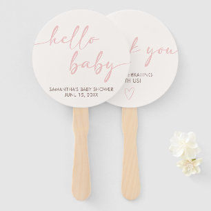 Éventail Baby Shower Rose Bonjour