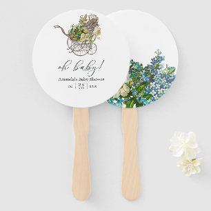 Éventail Baby shower vintage floral landau pour bébé