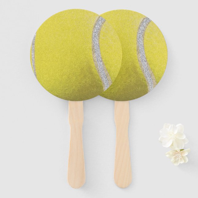 Éventail Balle de Tennis Jaune moderne (Devant et derrière)