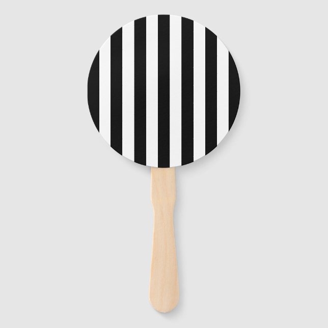 Éventail Bandes Verticales Chic Noir Et Blanc Gratté (Devant)