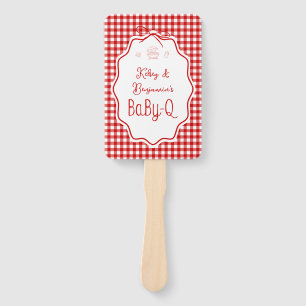 Éventail Barbecue à carreaux rouges Baby-Q Baby Shower