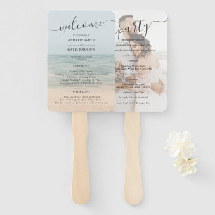 Éventail Beach Front Programme Vintage de mariage hawaïen